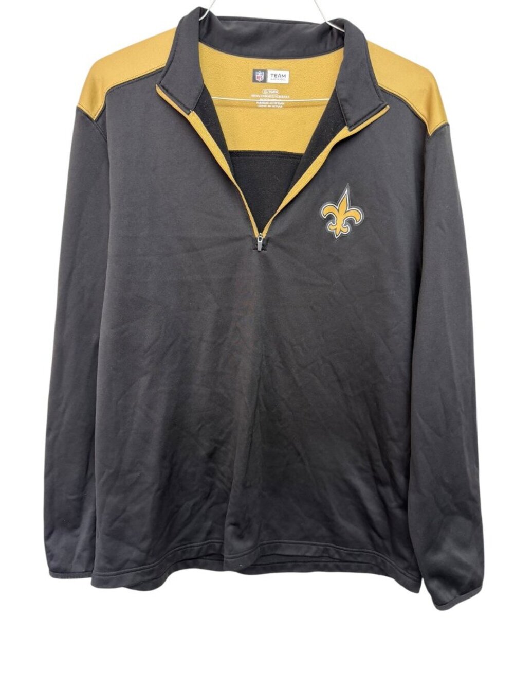 NFL Team Apparel New Orleans Saints Quarter-Zip Pullover Men's Size L
